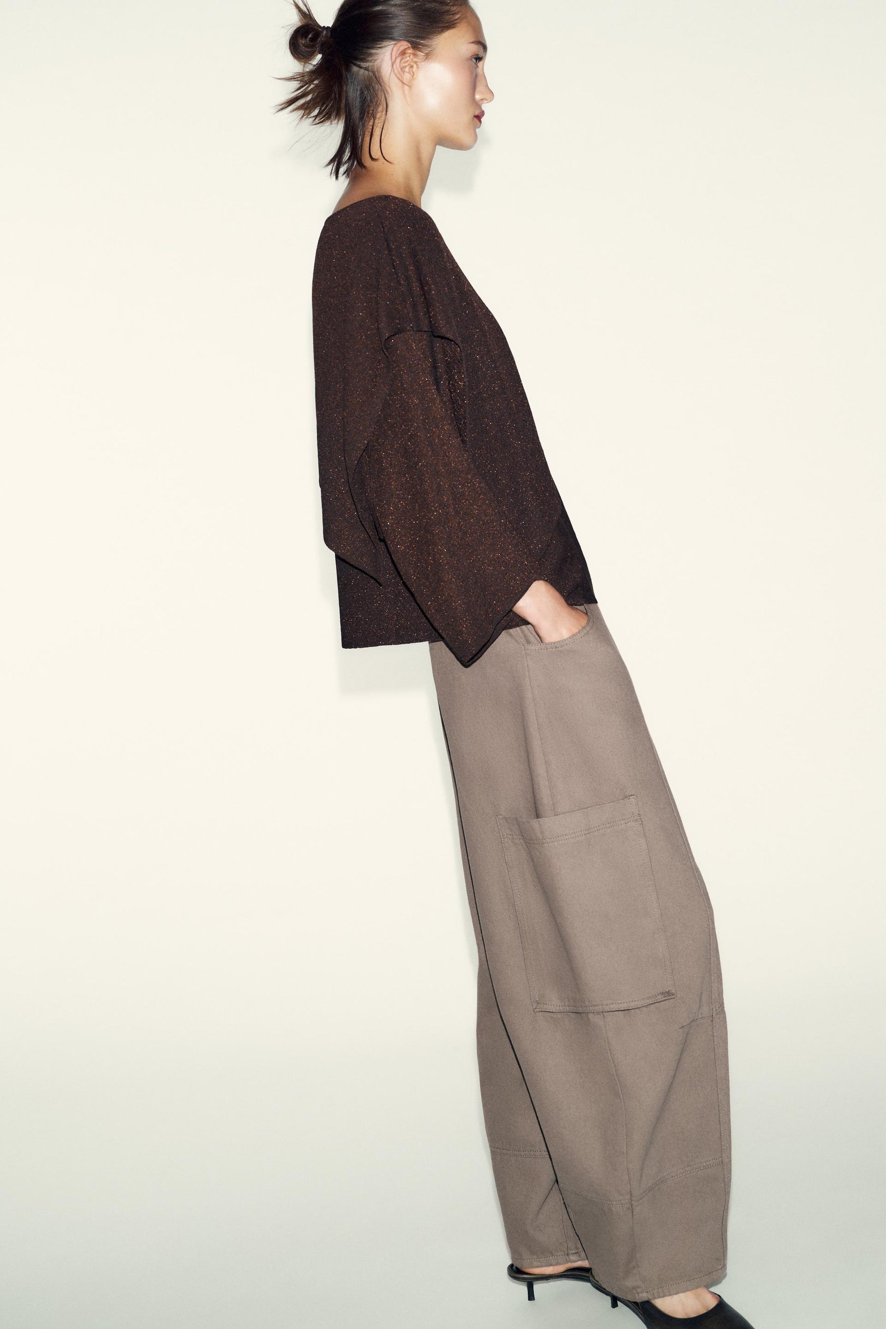 Strickpullover mit Metallic-Faden