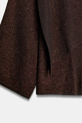 Strickpullover mit Metallic-Faden
