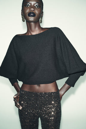 Strickpullover mit Puffärmeln