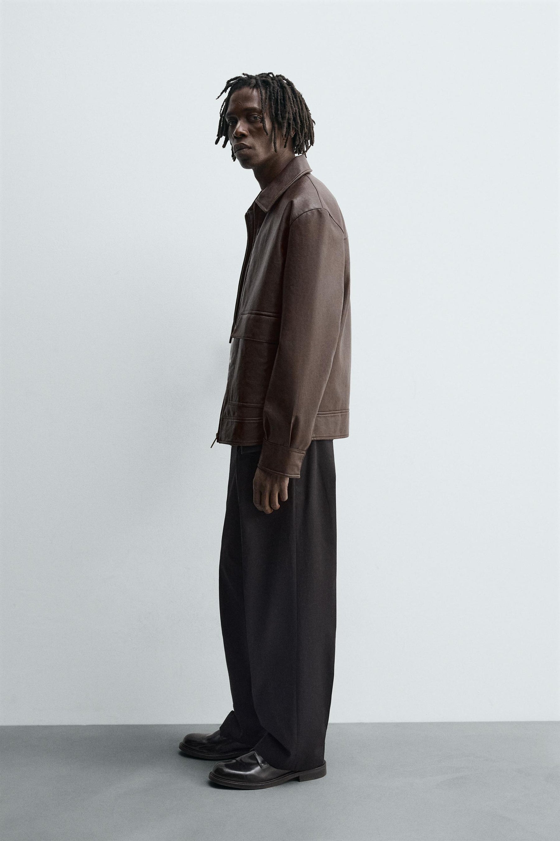 FAUX LEATHER OVERSHIRT - Image 4