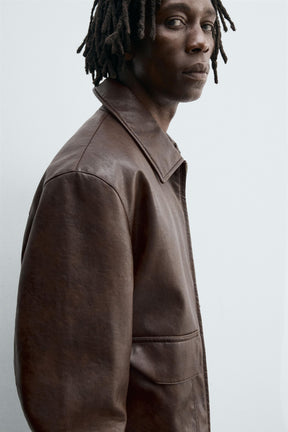 FAUX LEATHER OVERSHIRT - Image 5