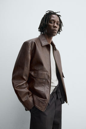 FAUX LEATHER OVERSHIRT - Image 6