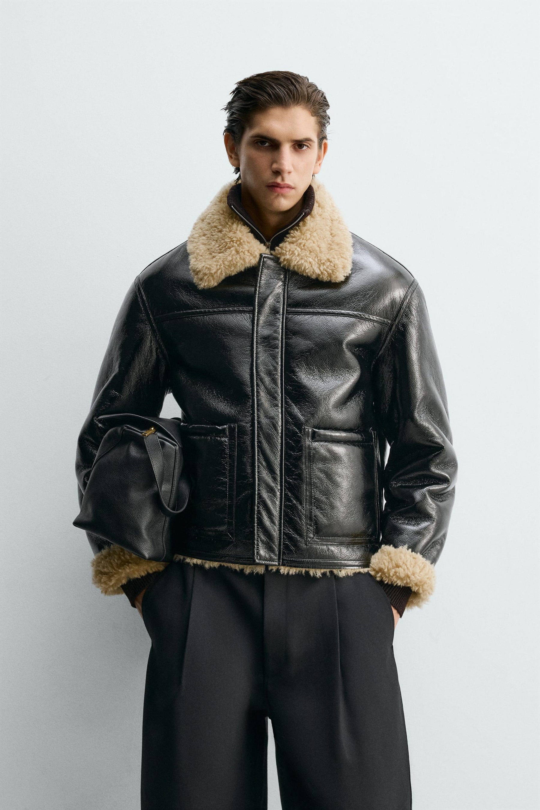 DOUBLE-FACED LEATHER EFFECT JACKET - Image 2