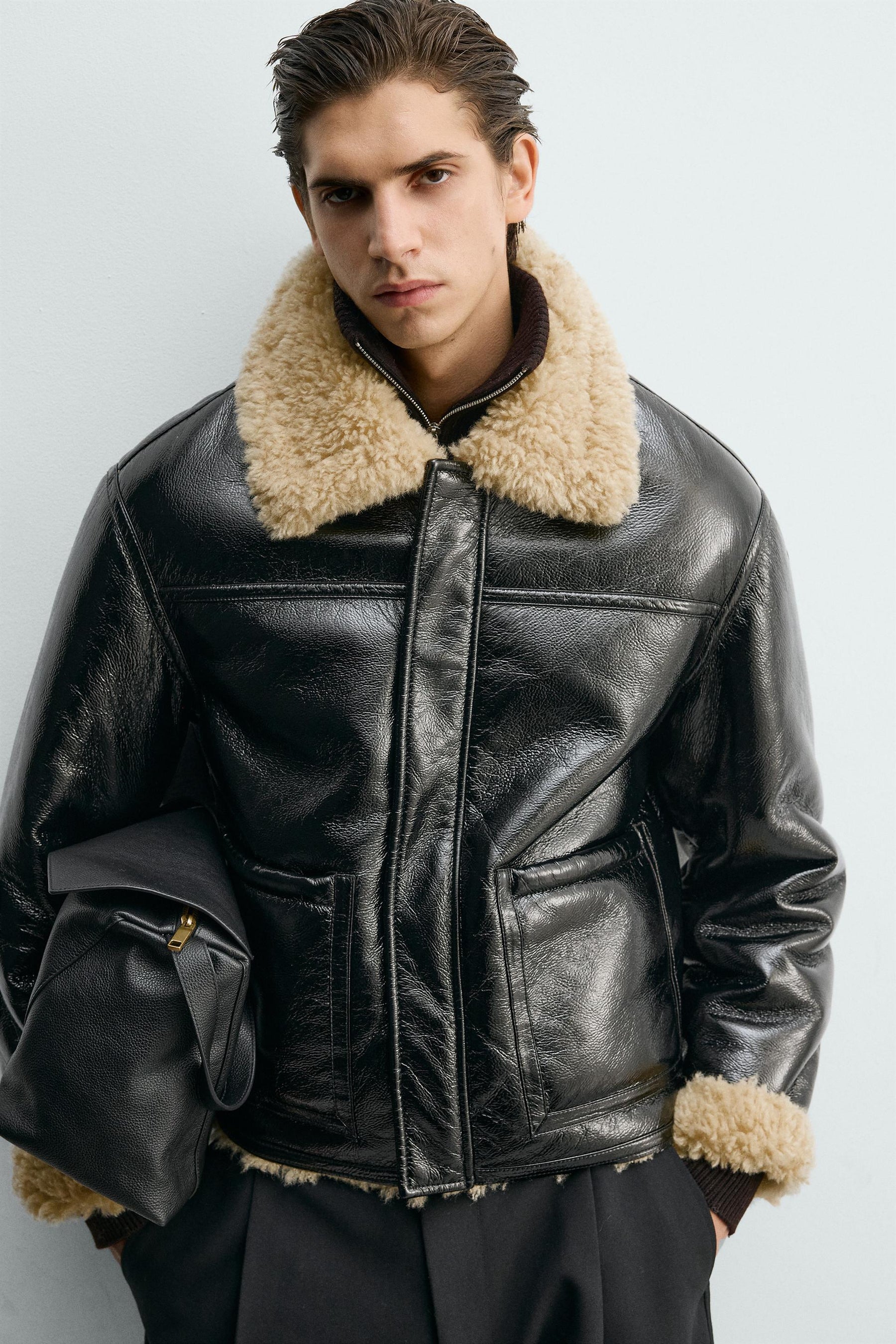 DOUBLE-FACED LEATHER EFFECT JACKET - Image 5