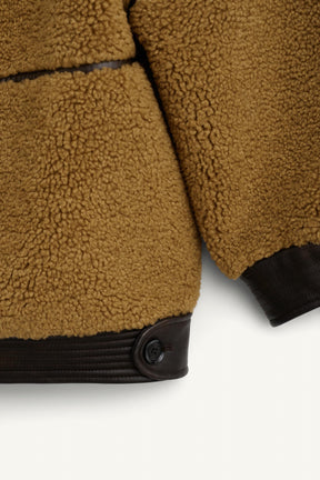 Übergroßer Wollmantel aus Shearling