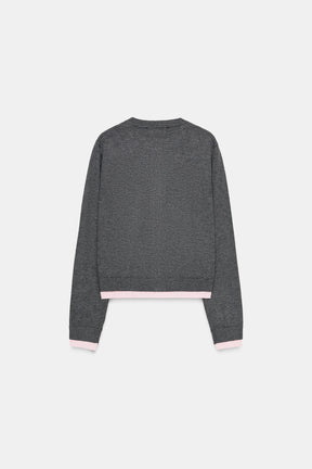 CONTRAST KNIT CARDIGAN - Image 4