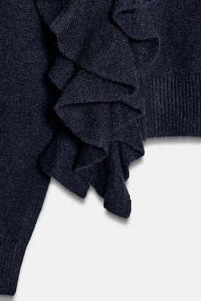 Rüschenstrickpullover