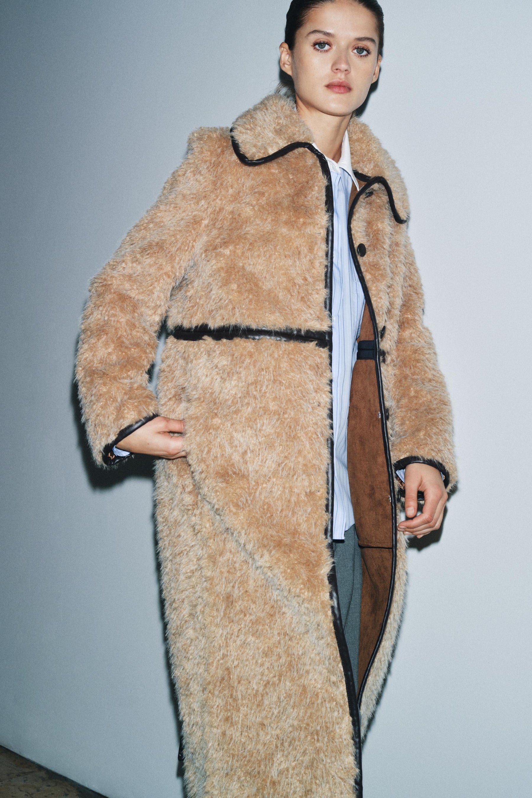 LONG FAUX SHEARLING COAT - LIMITED EDITION - Image 2