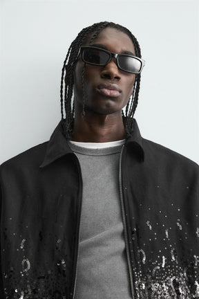 Kurze Paillettenjacke 