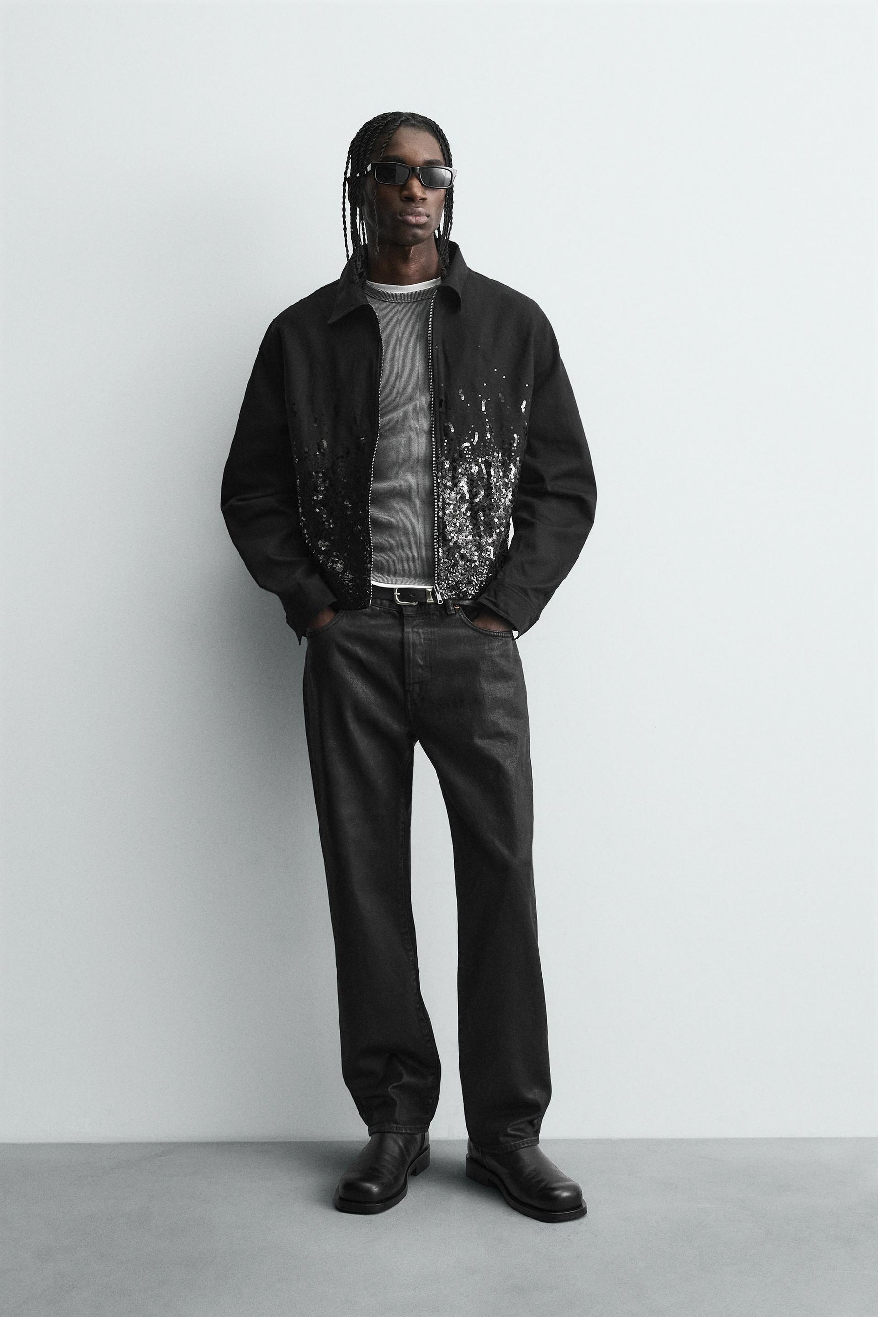 Kurze Paillettenjacke 