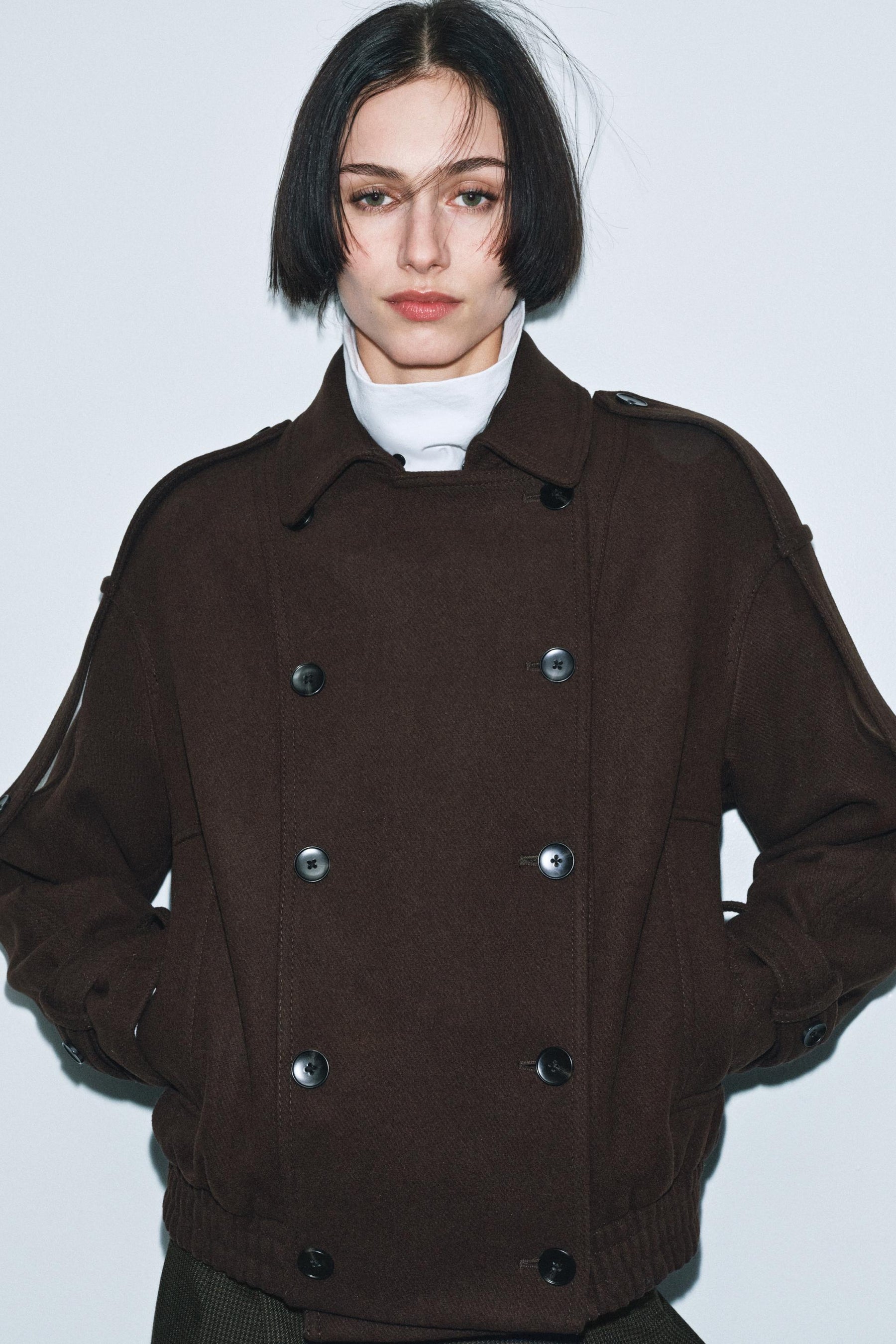 Wollmischungsjacke mit