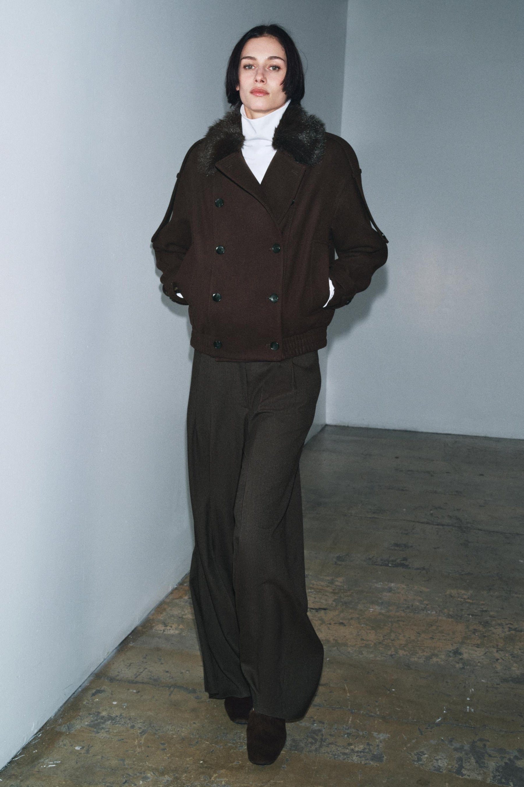 Wollmischungsjacke mit