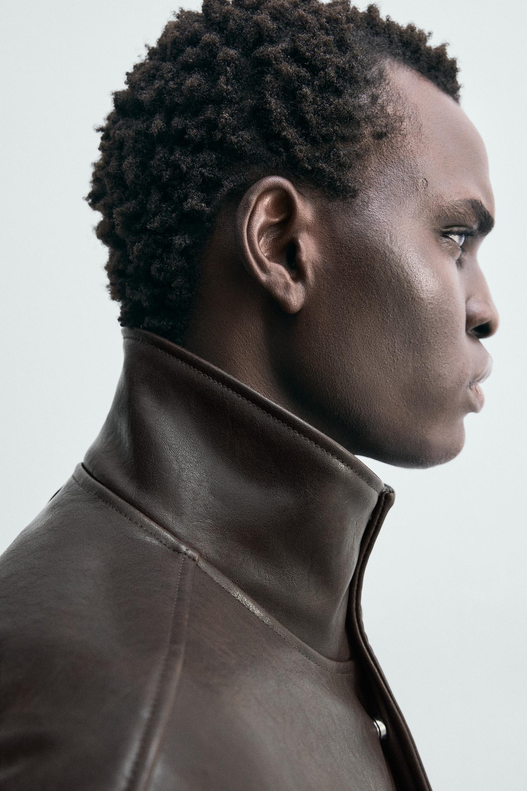 CONTRAST leather effect JACKET - Image 6