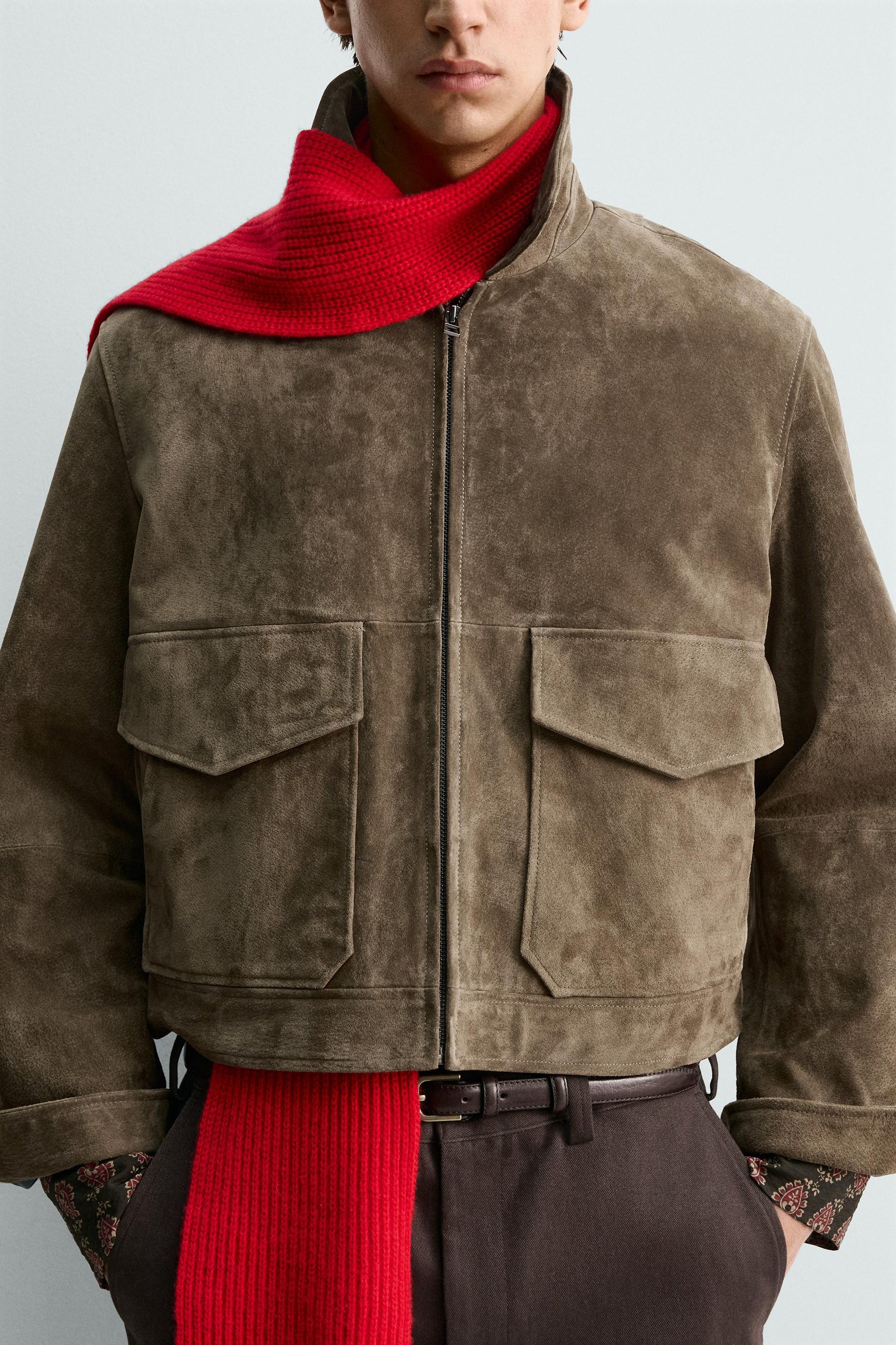 Kastenförmige Wildlederjacke