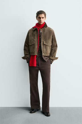 Kastenförmige Wildlederjacke