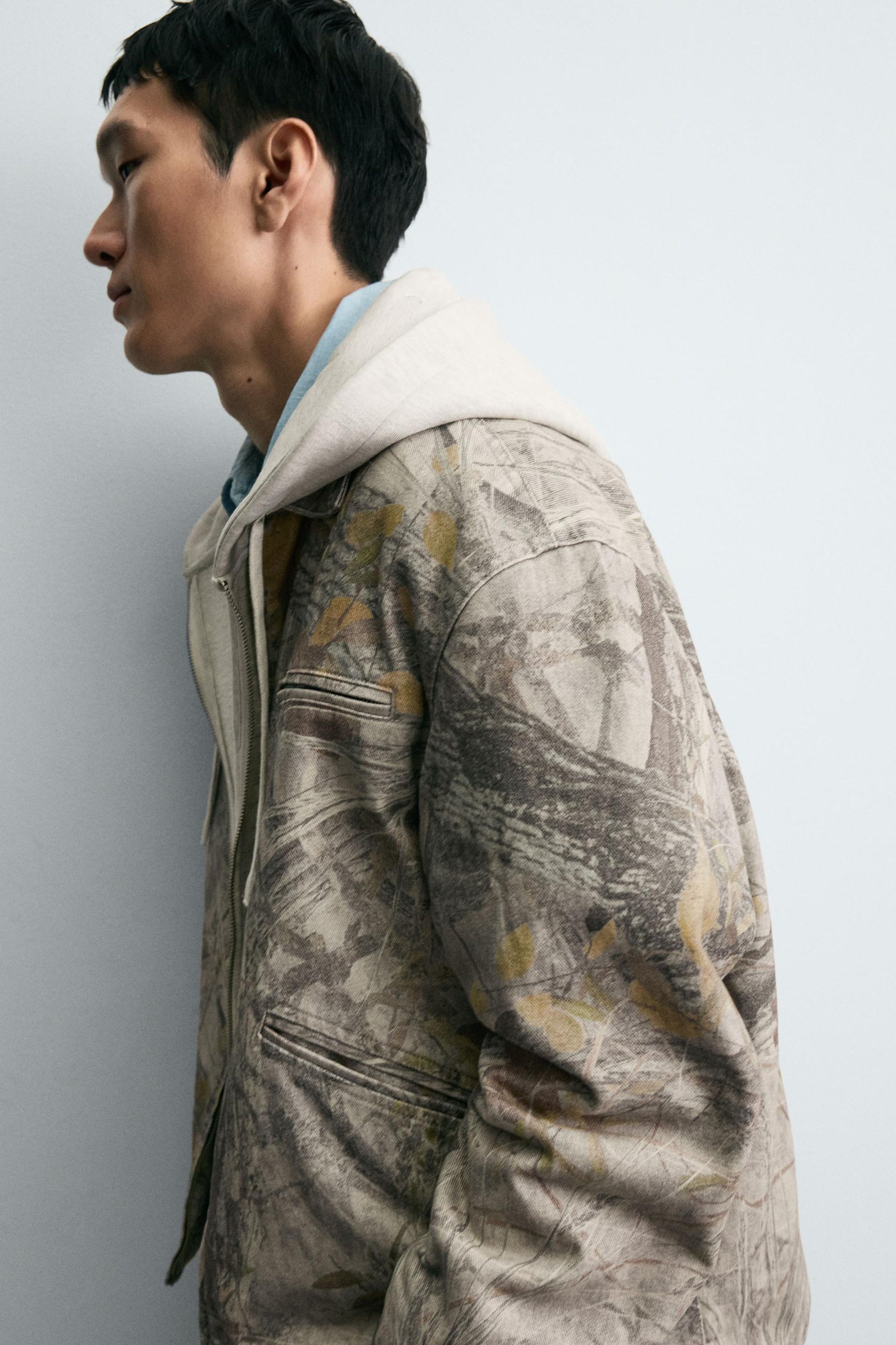 WASHED JACKET ABSTRACT PRINT - Image 6