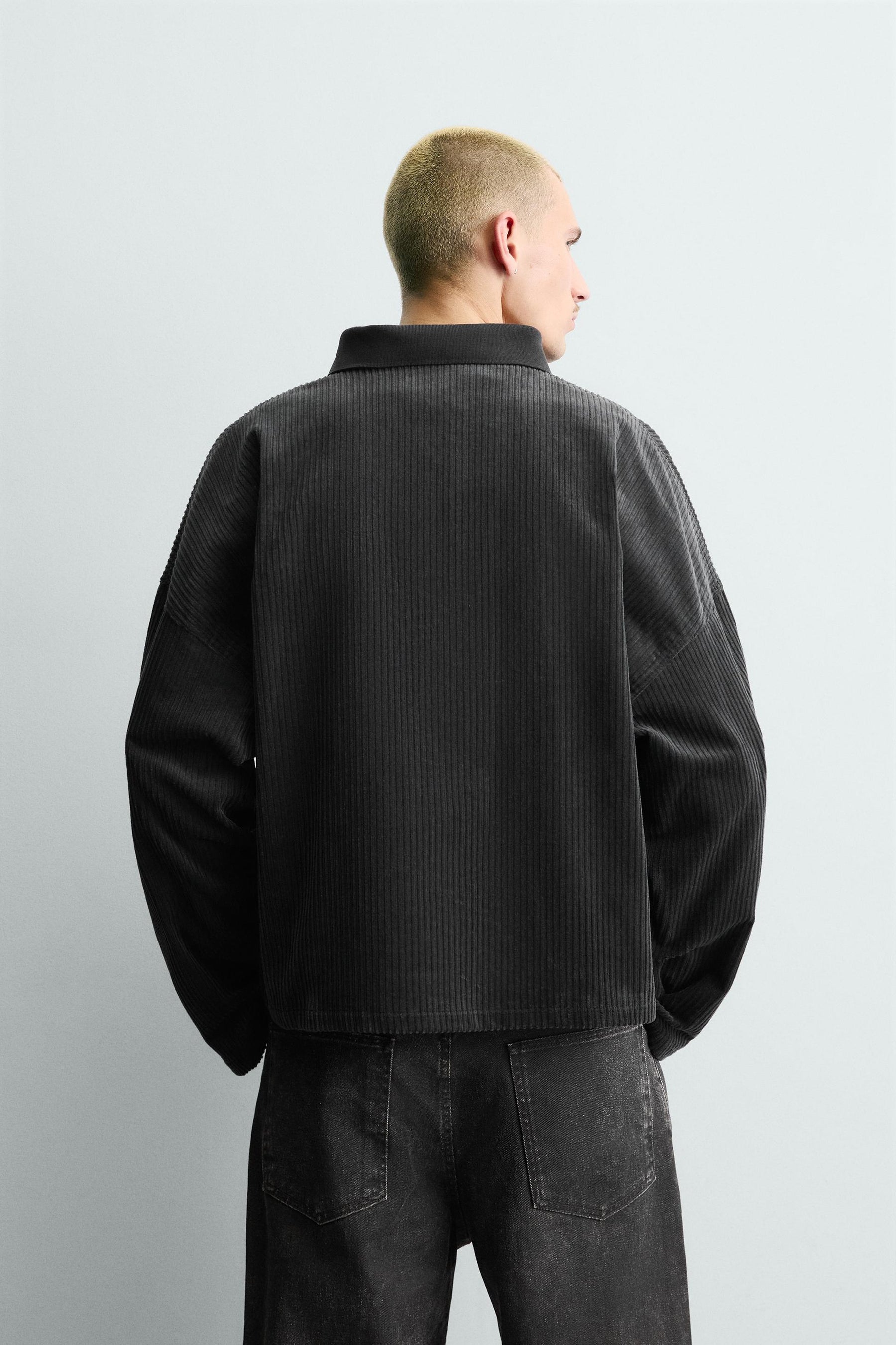 EMBROIDERED CORDUROY POLO SHIRT - Image 3