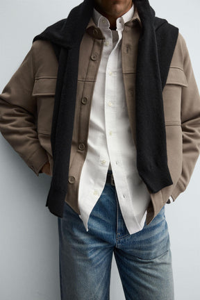 TEXTURED PADDED OVERSHIRT - Image 5