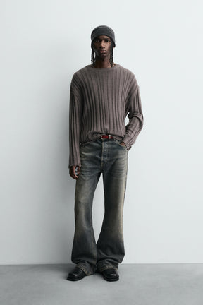 RIBBED OPEN-KNIT SWEATER - Image 1