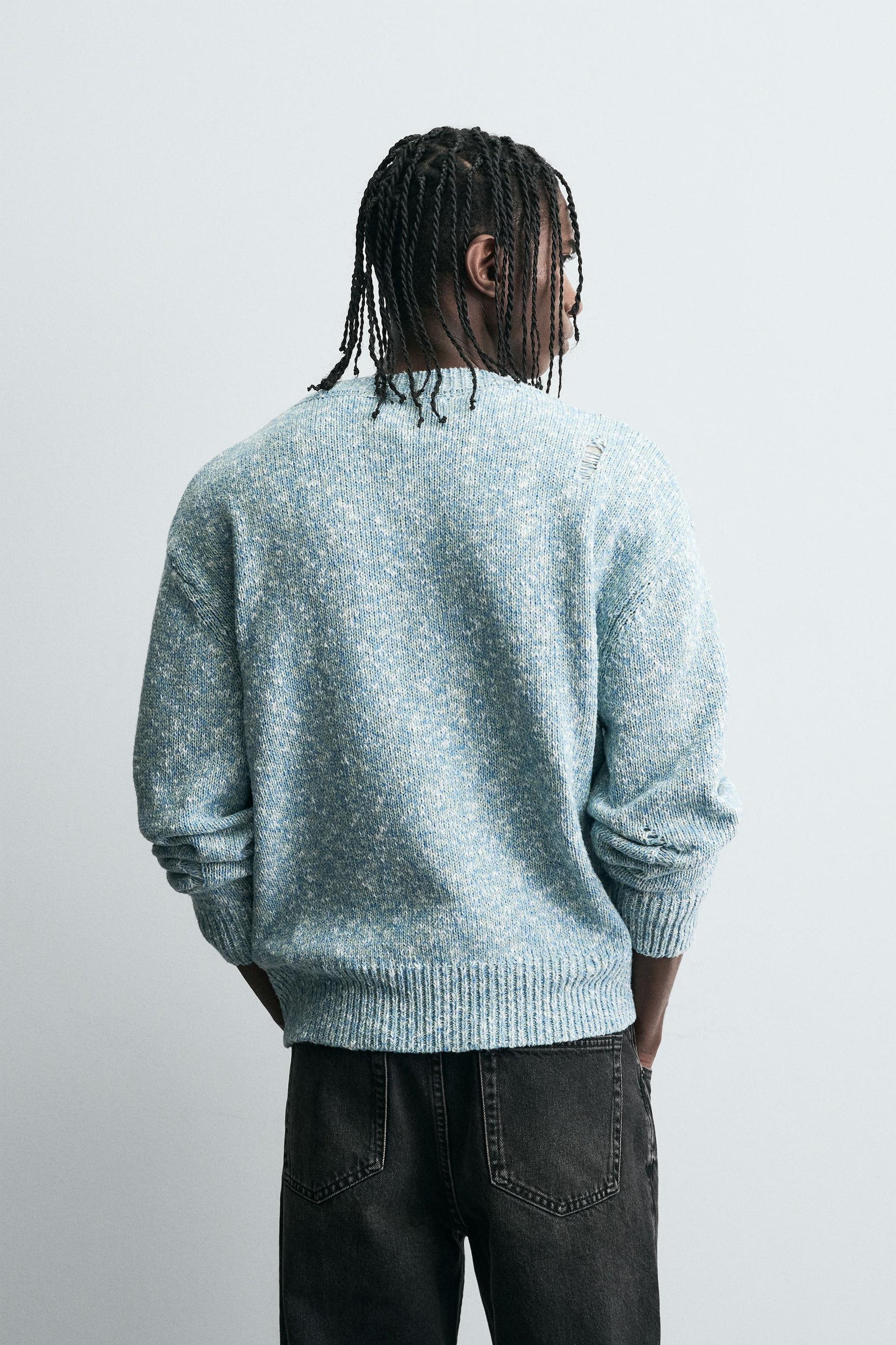 DISTRESSED TWISTED YARN CARDIGAN - Image 3