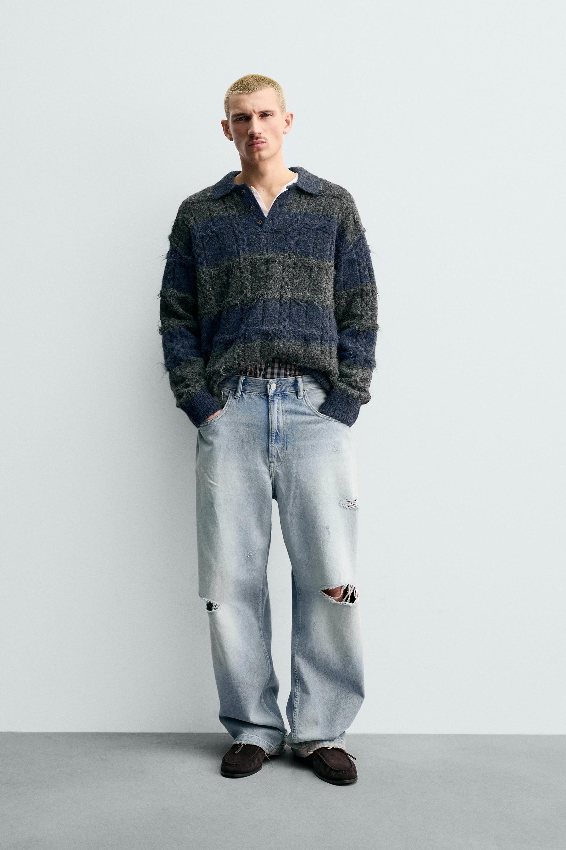 Gestreiftes Jacquard-Polo