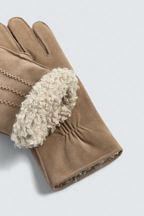 CONTRAST LEATHER GLOVES - Image 5