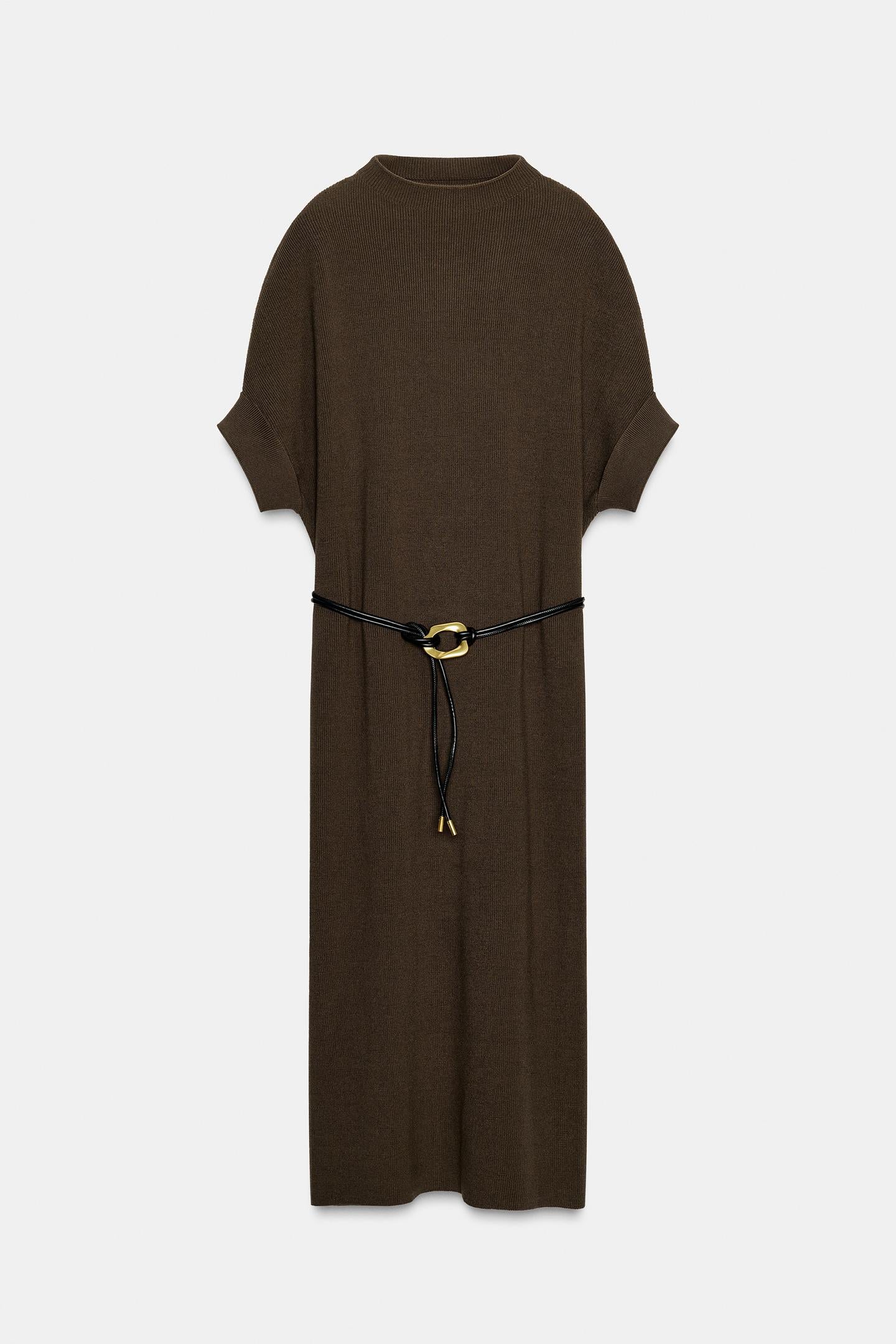 Strickkleid mit Gürtel 