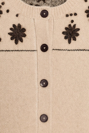 Bestickter Woll-Alpaka-Cardigan