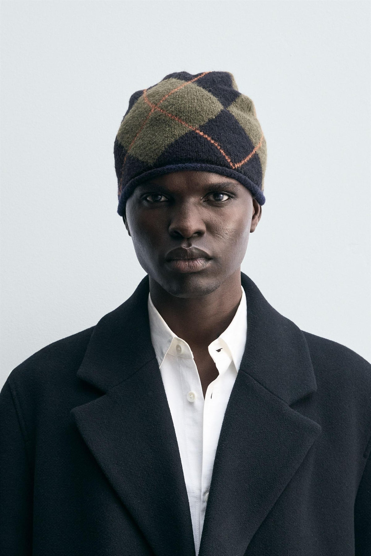 DIAMOND JACQUARD BEANIE - Image 1