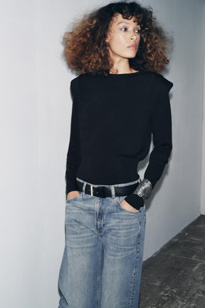 Strickpullover mit Polsterung