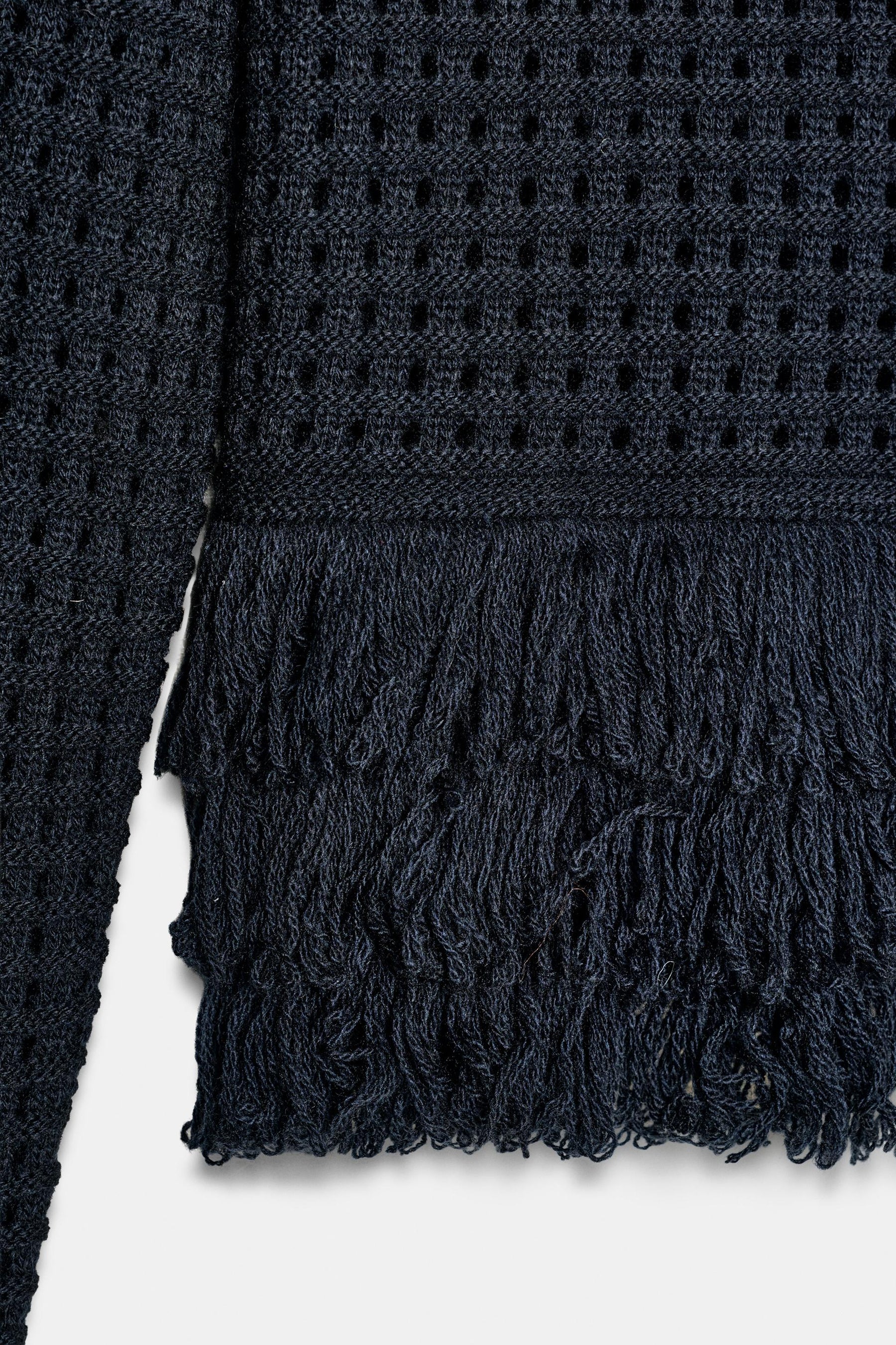 FRINGED PLAID KNIT JUMPER - Image 5