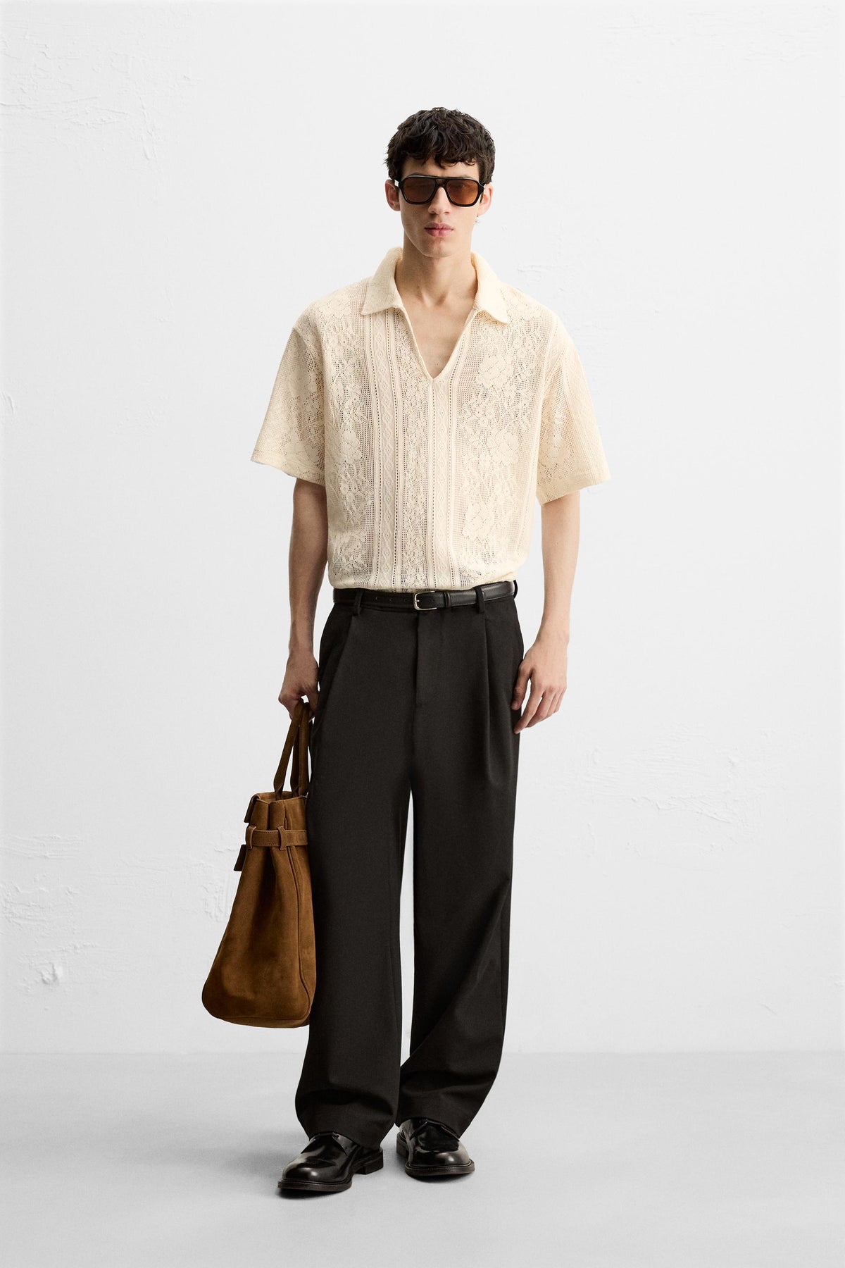 JACQUARD TEXTURED POLO SHIRT - Image 1