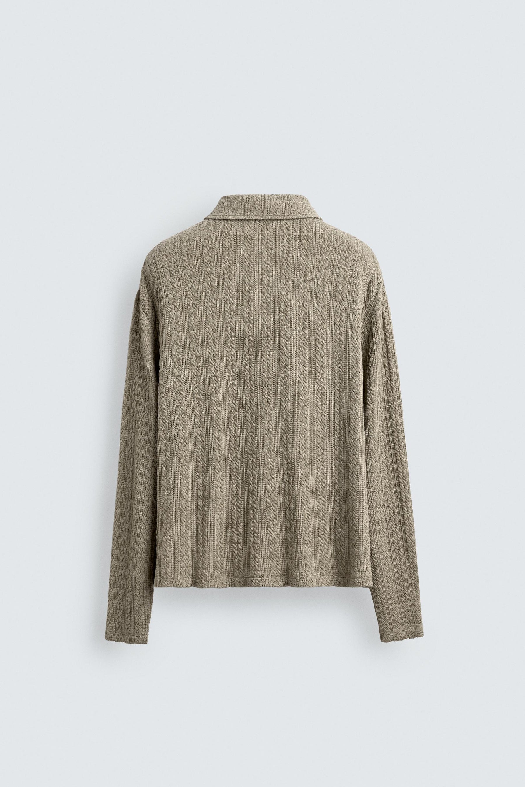 Zopfstrickjacke mit Reißverschluss