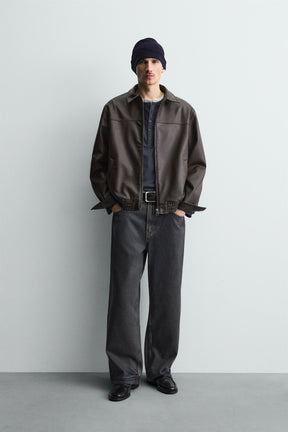 Bomberjacke aus Kunstleder