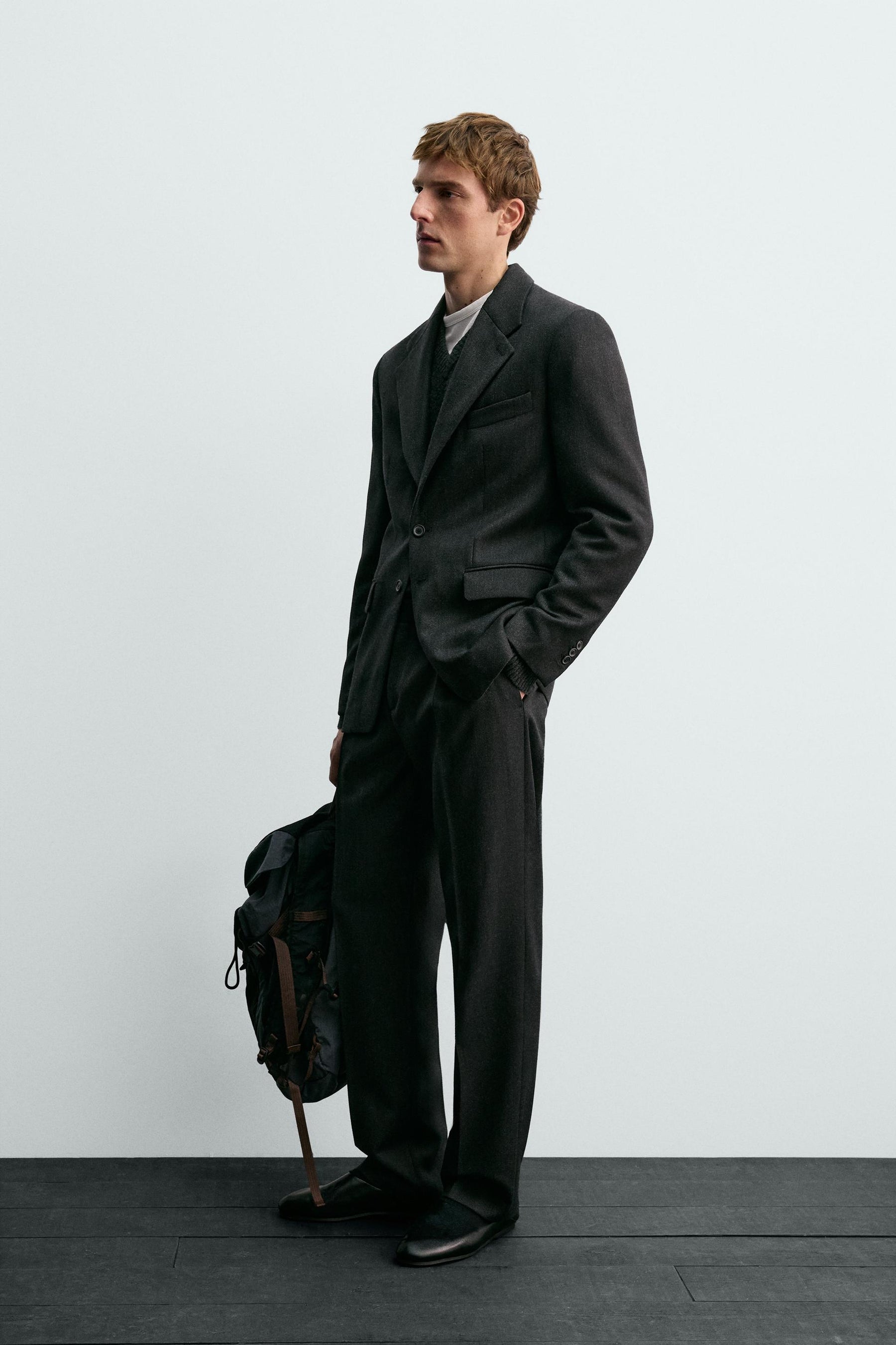 100% WOOL TWILL SUIT BLAZER AARON LEVINE X - Image 4