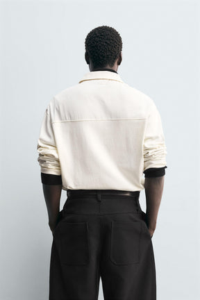 BOXY FIT TEXTURED POLO SHIRT - Image 3