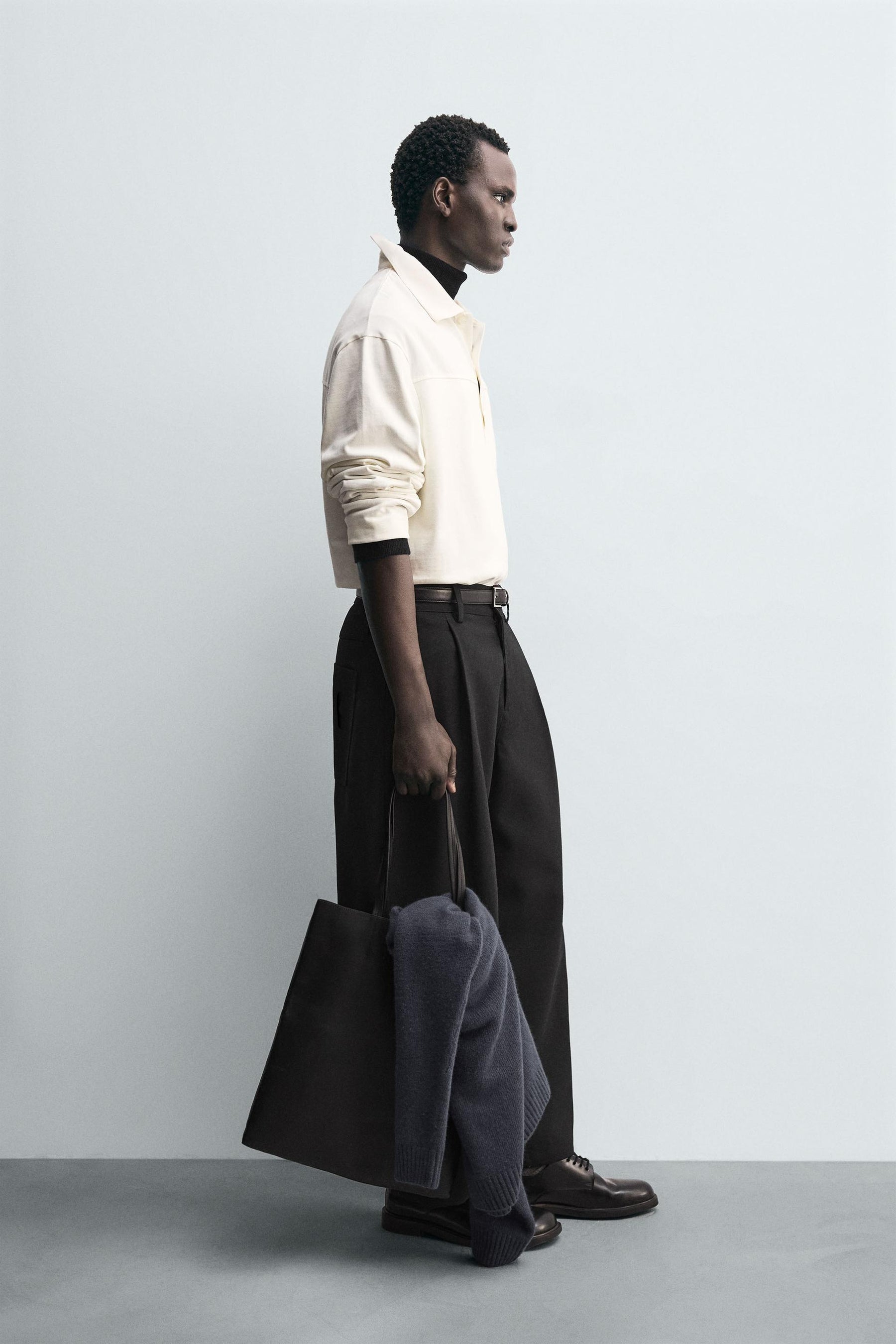 Strukturiertes, kastenförmiges Polo-Shirt