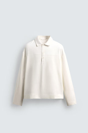 Strukturiertes, kastenförmiges Polo-Shirt