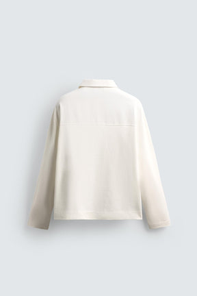 Strukturiertes, kastenförmiges Polo-Shirt