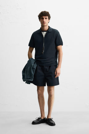 QUARTER-ZIP POLO SHIRT - Image 1