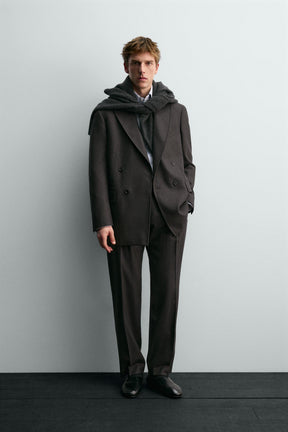 AARON LEVINE X DOUBLE-BREASTED WOOL SUIT BLAZER - Image 1