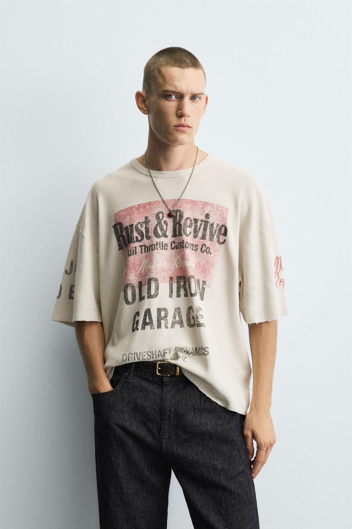 WASHED PRINTED KNIT T-SHIRT - Image 2