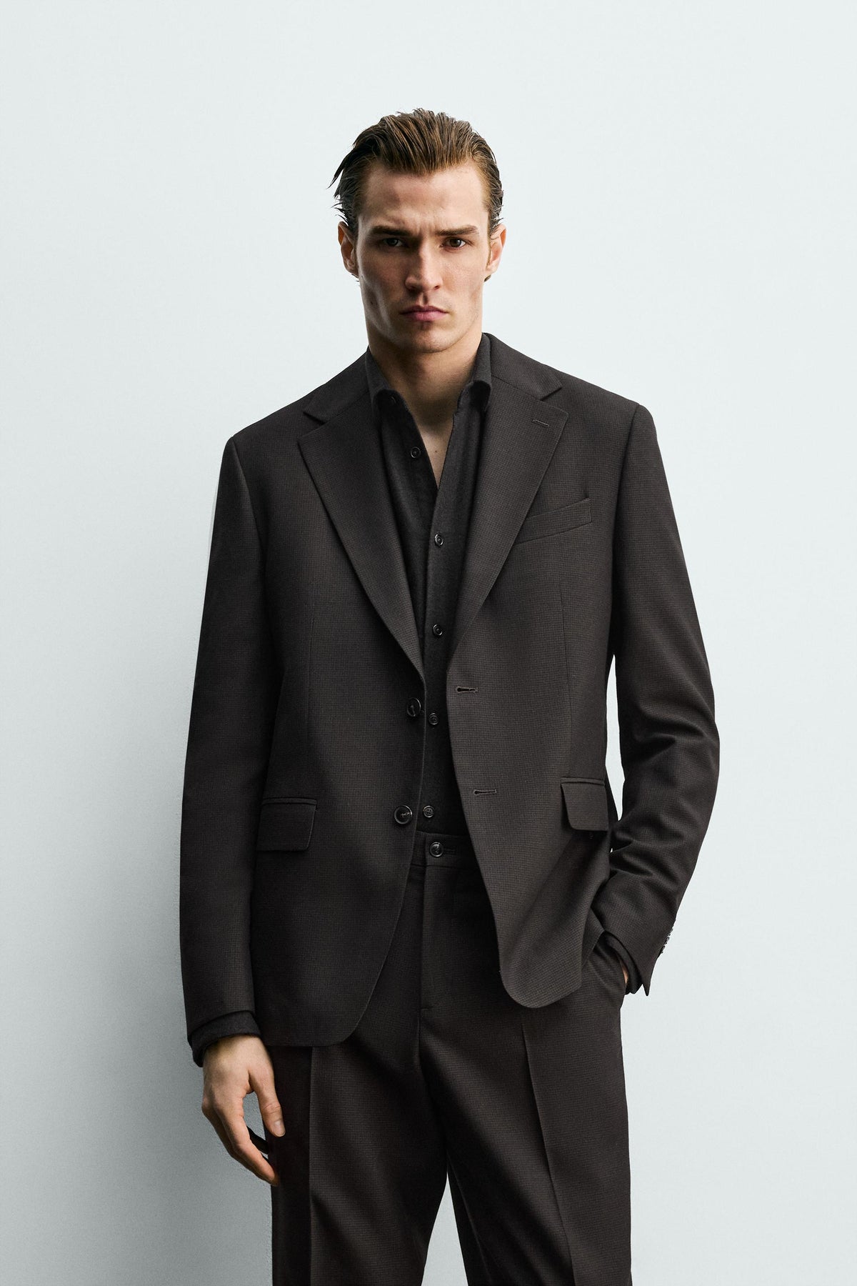 Hahnentritt-Blazer-Anzug