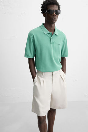 Gewaschenes Piqué-Polo