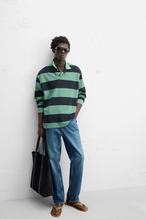 STRIPED WASHED POLO SHIRT - Image 5