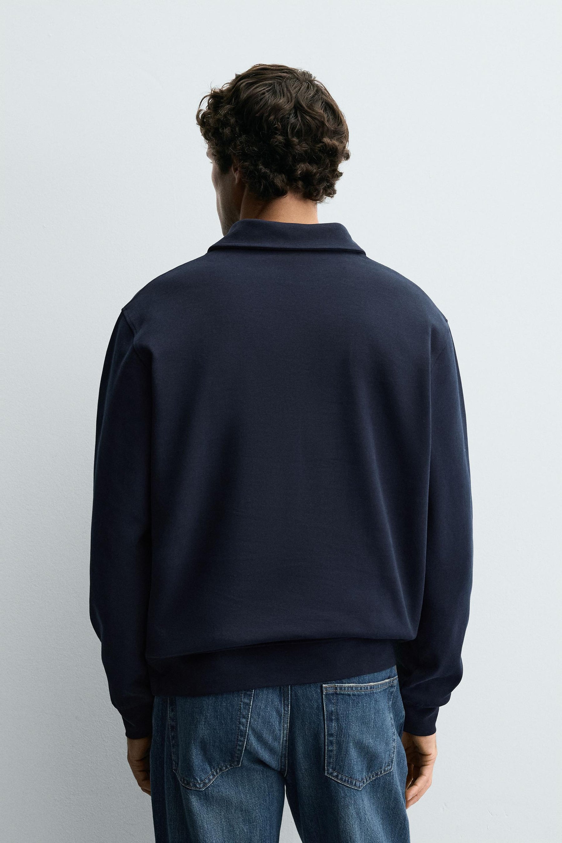 INTERLOCK POLO SWEATSHIRT WITH ZIP - Image 3