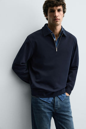INTERLOCK POLO SWEATSHIRT WITH ZIP - Image 6