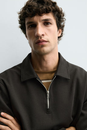 INTERLOCK POLO SWEATSHIRT WITH ZIP - Image 5