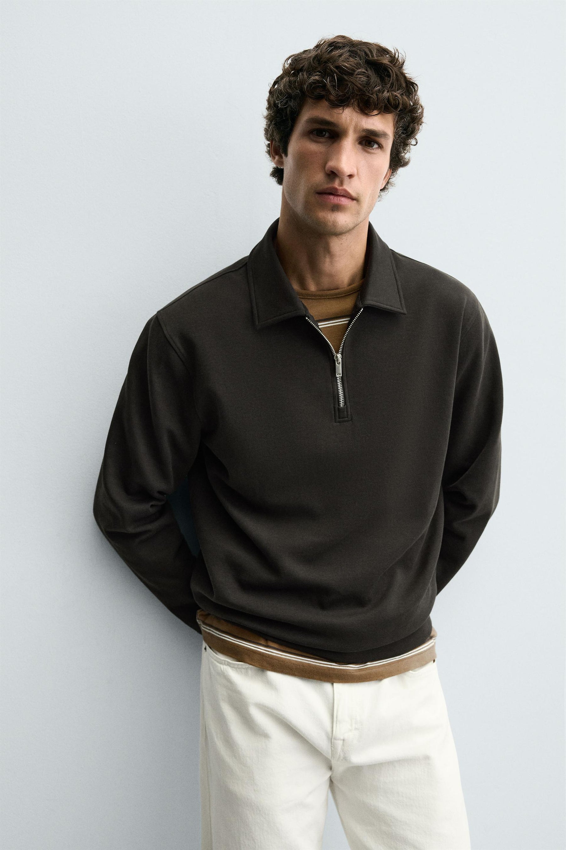 INTERLOCK POLO SWEATSHIRT WITH ZIP - Image 6