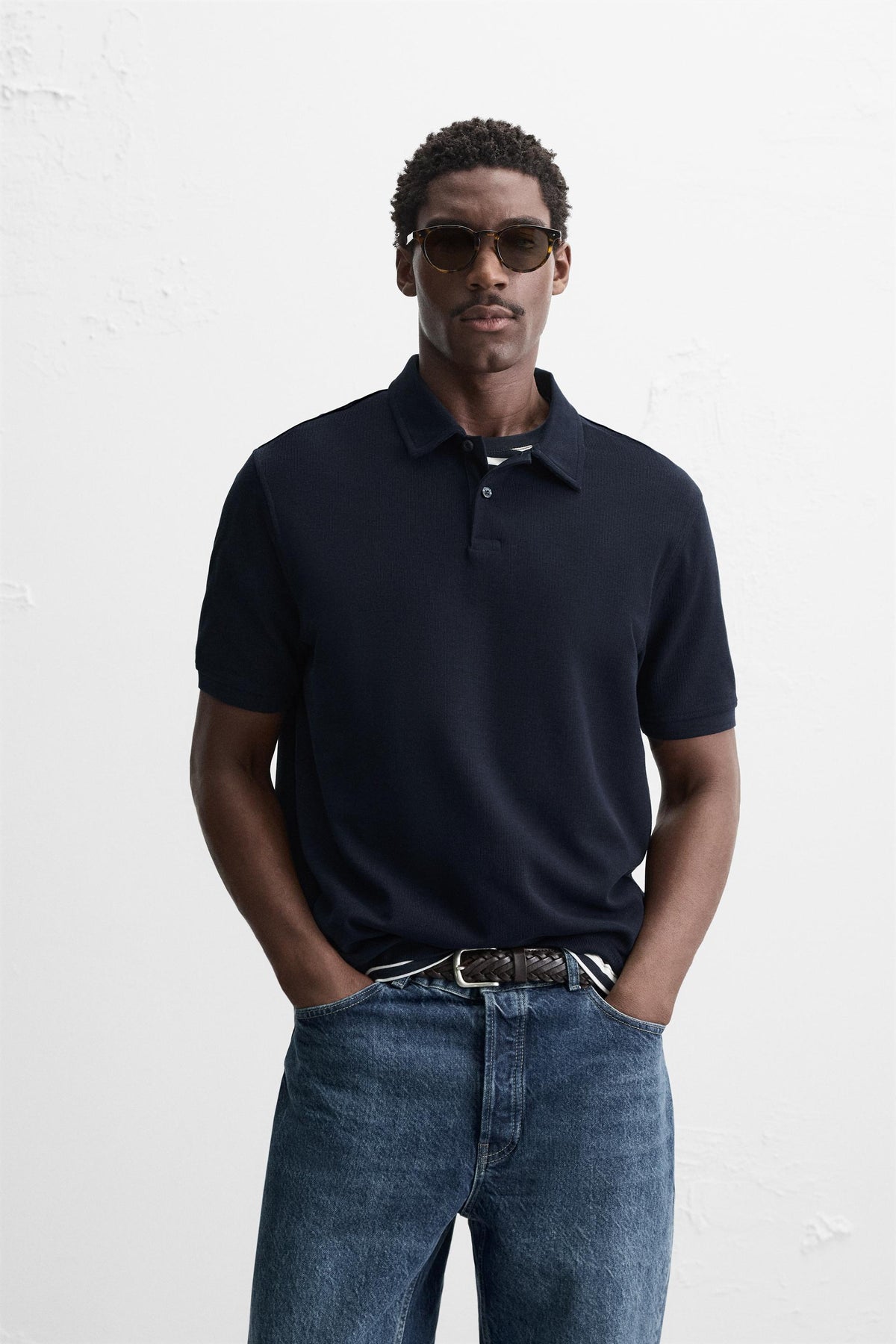 BASIC TEXTURED POLO SHIRT - Image 2